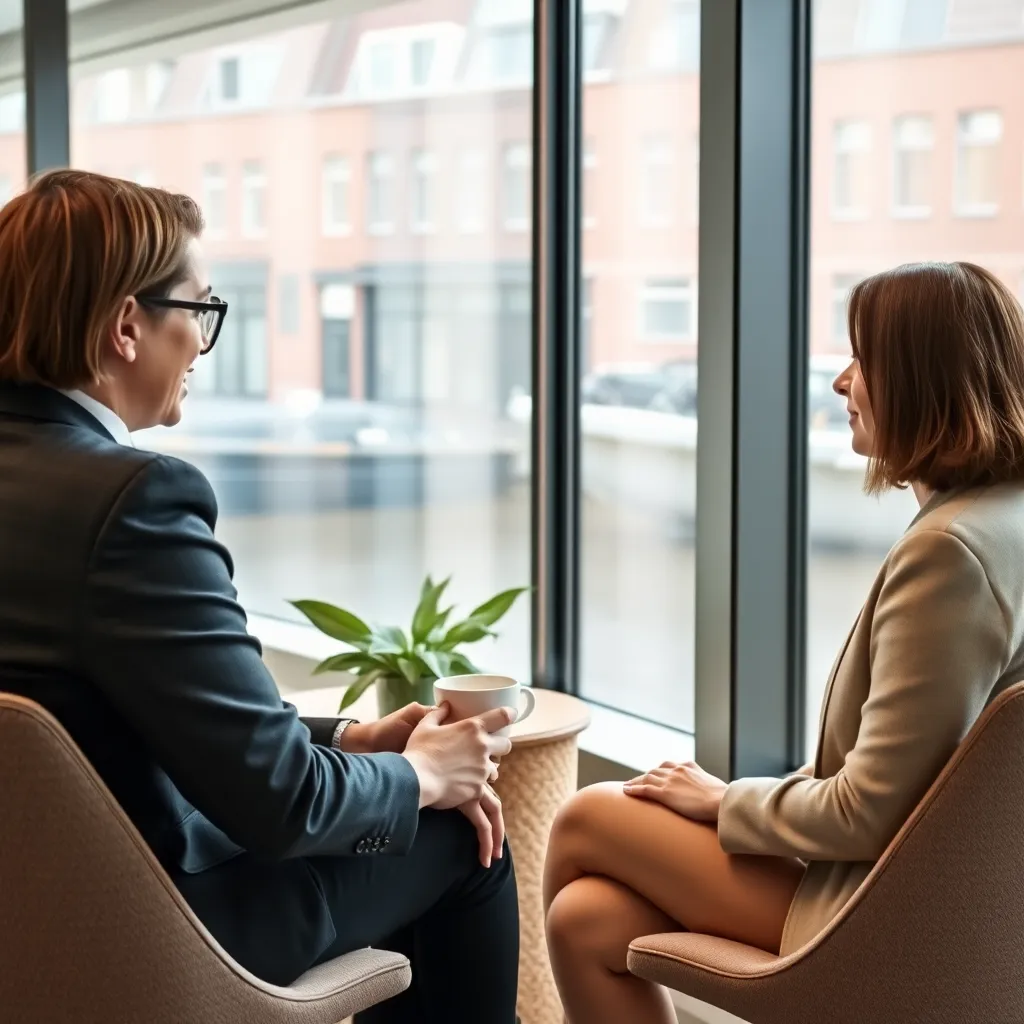 Nederlandse manager geeft feedback aan internationale collega in informele setting