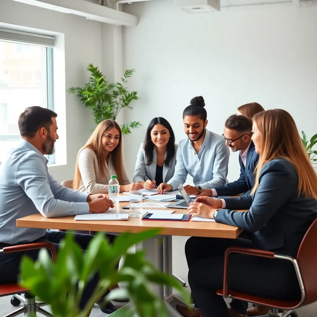 Multicultureel team in Nederlands kantoor